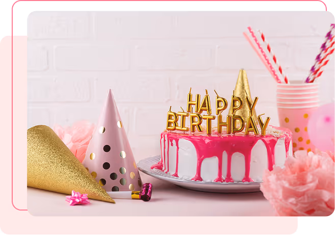 birthday party page hero section image